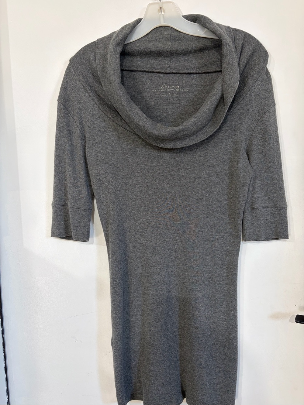 Express Sexy Basic Cowl Neck Tee Medium Gray